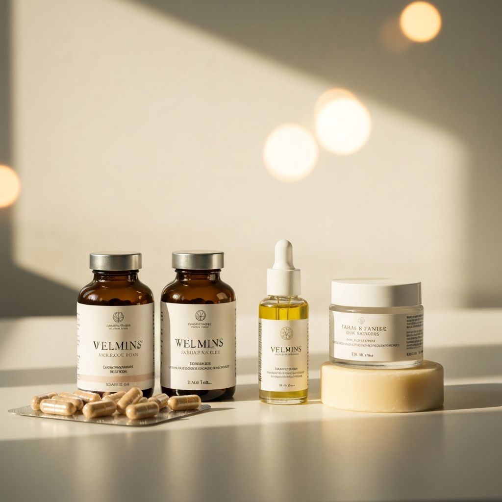 Wellness and skincare products for daily routines